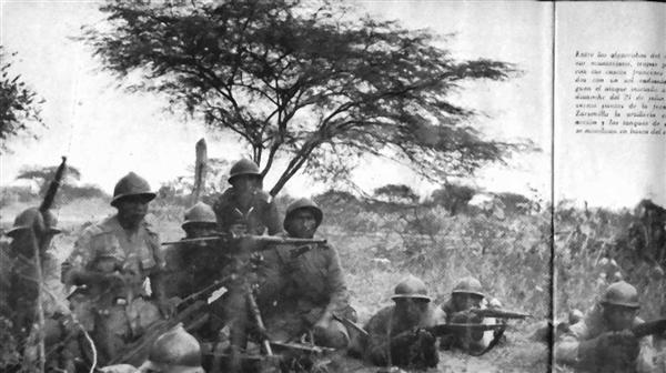 Soldados Peruanos de Infantera en la zona fronteriza, Enero 1941