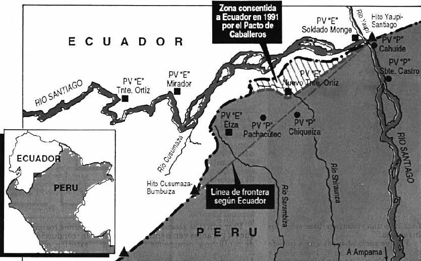 Puesto de Vigilancia ecuatoriano Falso Teniente Ortiz en la zona consentida por Torres Lara al Ecuador